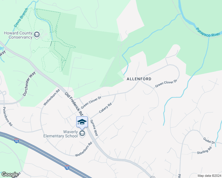 map of restaurants, bars, coffee shops, grocery stores, and more near 10206 Green Clover Court in Ellicott City