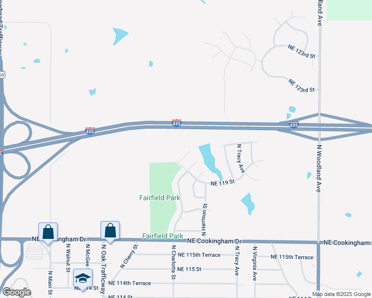 map of restaurants, bars, coffee shops, grocery stores, and more near 11910 North Holmes Court in Kansas City