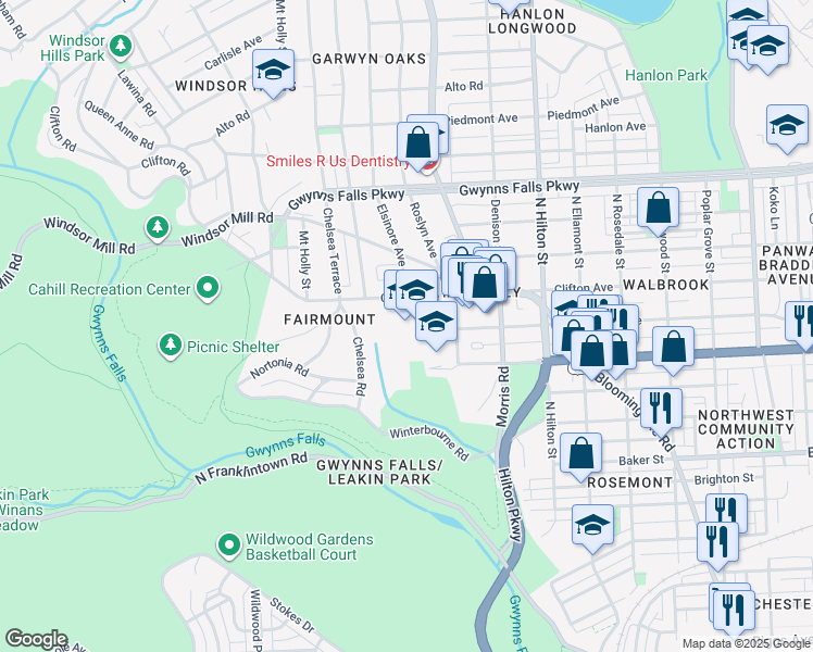 map of restaurants, bars, coffee shops, grocery stores, and more near 2000 Edgewood Street in Baltimore
