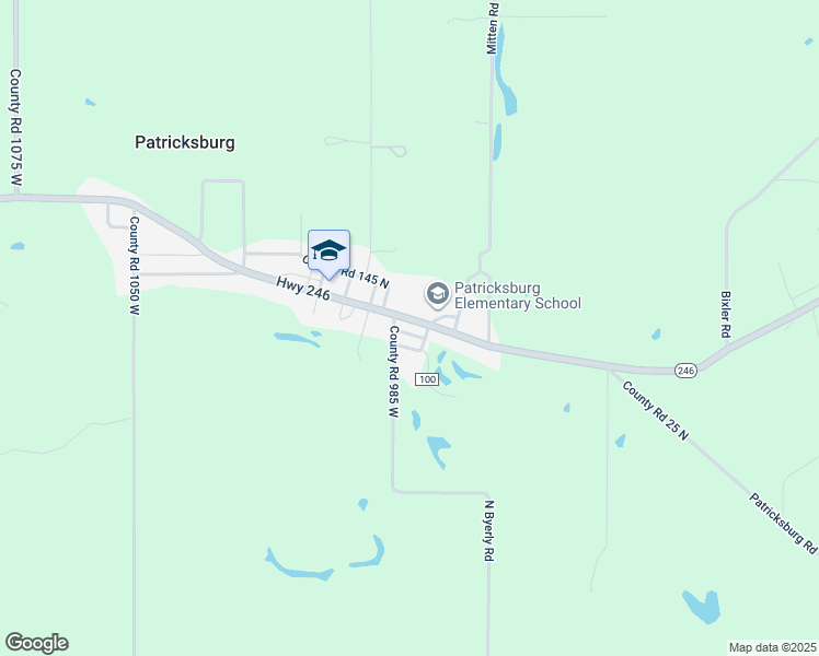 map of restaurants, bars, coffee shops, grocery stores, and more near 9915 Indiana 246 in Bowling Green