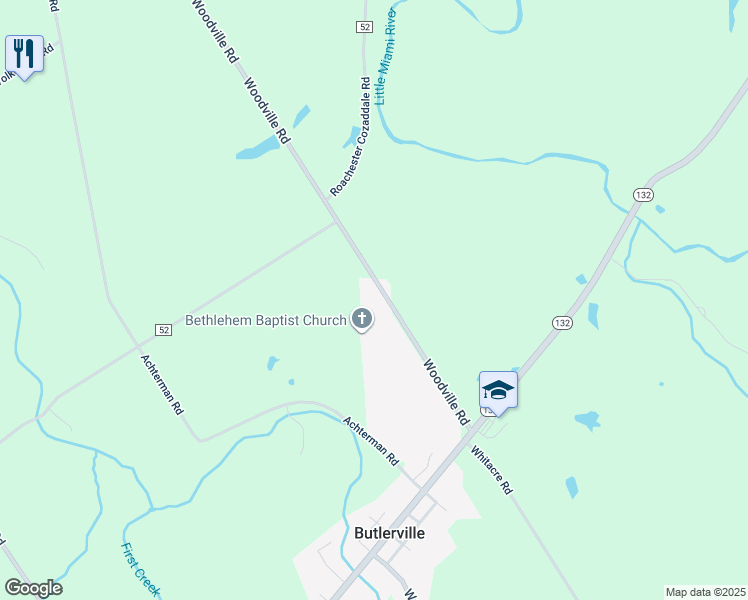 map of restaurants, bars, coffee shops, grocery stores, and more near 8038 Morrow-Woodville Road in Pleasant Plain