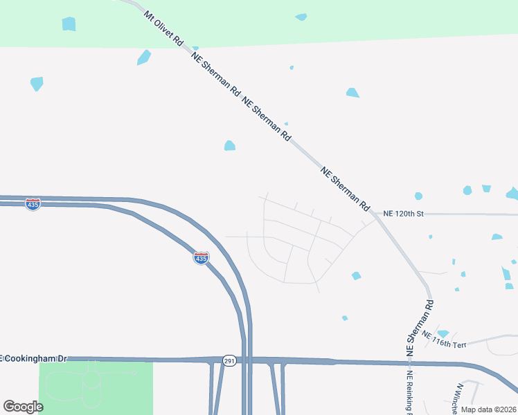 map of restaurants, bars, coffee shops, grocery stores, and more near 6001 Northeast 120th Street in Kansas City