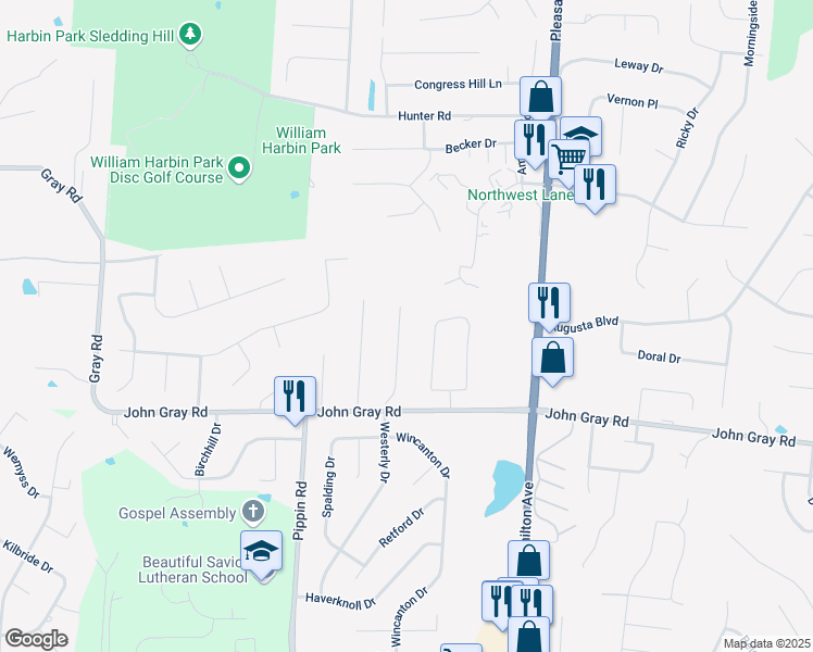 map of restaurants, bars, coffee shops, grocery stores, and more near 6316 Robert E Lee Drive in Fairfield
