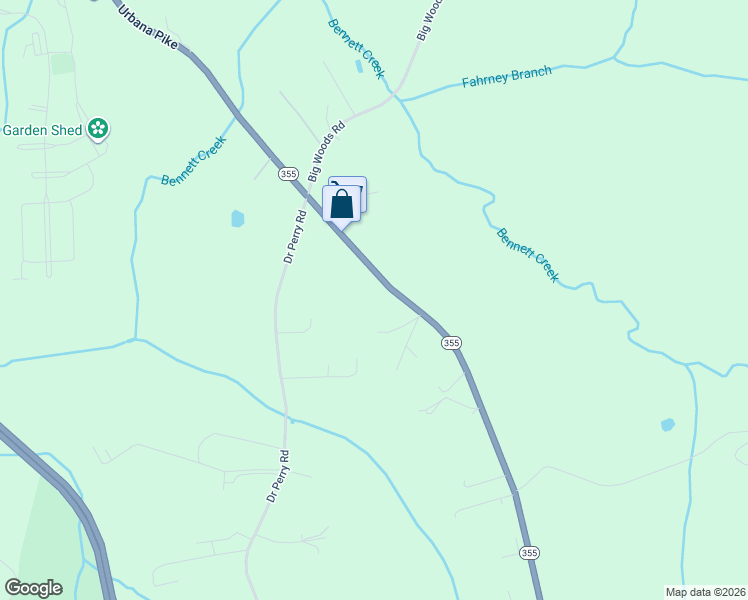 map of restaurants, bars, coffee shops, grocery stores, and more near 2836 Urbana Pike in Ijamsville