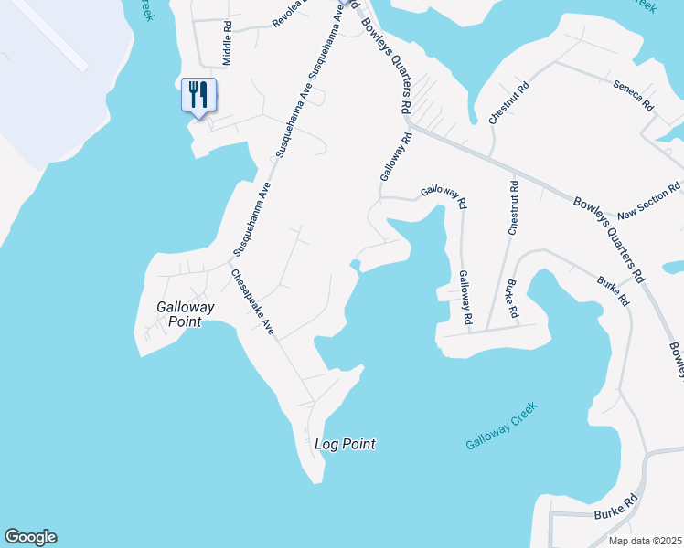 map of restaurants, bars, coffee shops, grocery stores, and more near 1029 Chester Road in Middle River