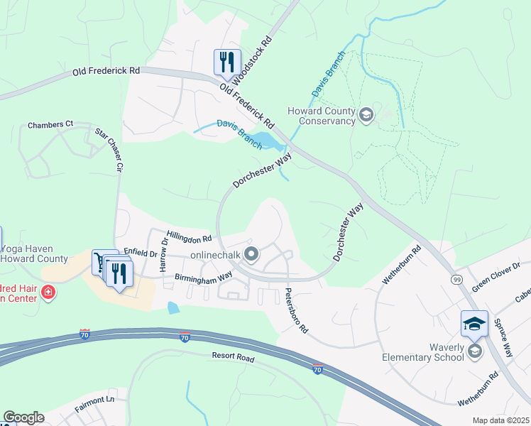 map of restaurants, bars, coffee shops, grocery stores, and more near 10791 Folkestone Way in Woodstock