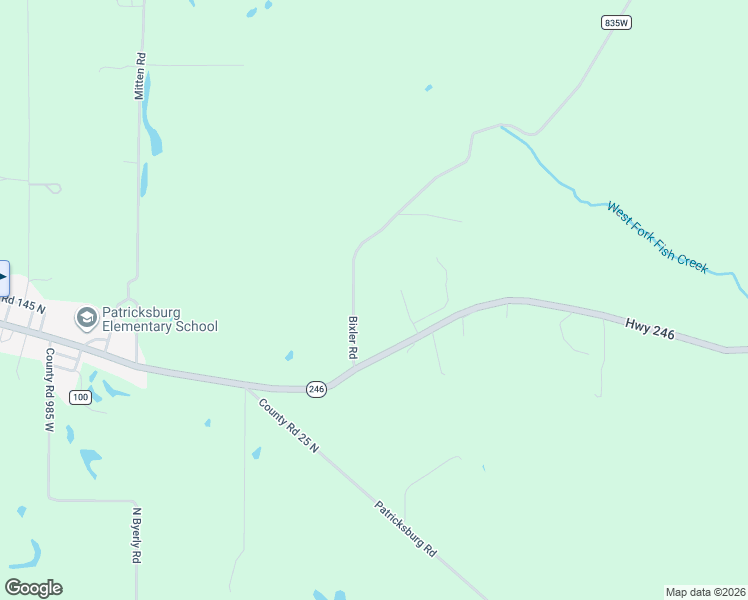 map of restaurants, bars, coffee shops, grocery stores, and more near County Road 925 West in Spencer