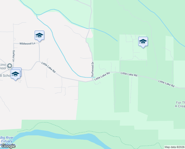 map of restaurants, bars, coffee shops, grocery stores, and more near 45260 Surfwood Drive in Mendocino