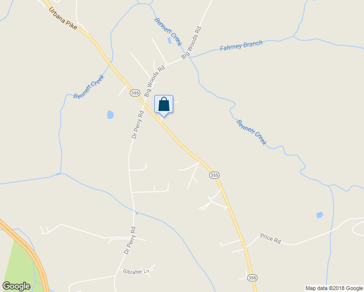 map of restaurants, bars, coffee shops, grocery stores, and more near 2769-2929 Urbana Pike in Ijamsville