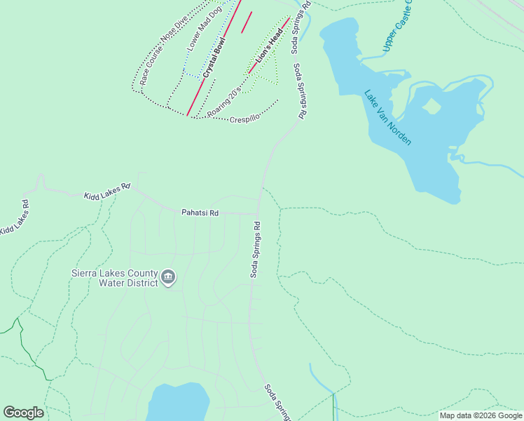 map of restaurants, bars, coffee shops, grocery stores, and more near 7794 Soda Springs Road in Truckee