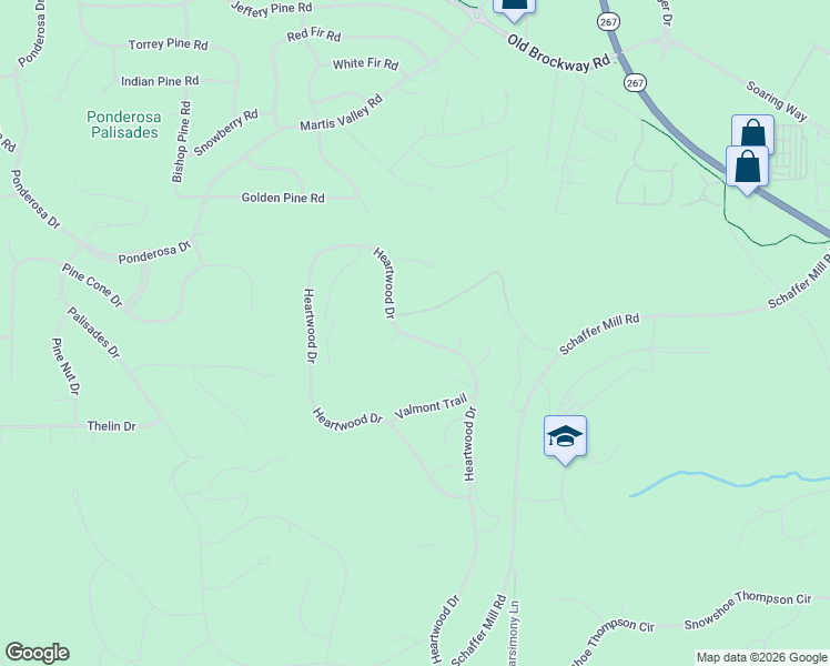 map of restaurants, bars, coffee shops, grocery stores, and more near 9146 Heartwood Drive in Truckee