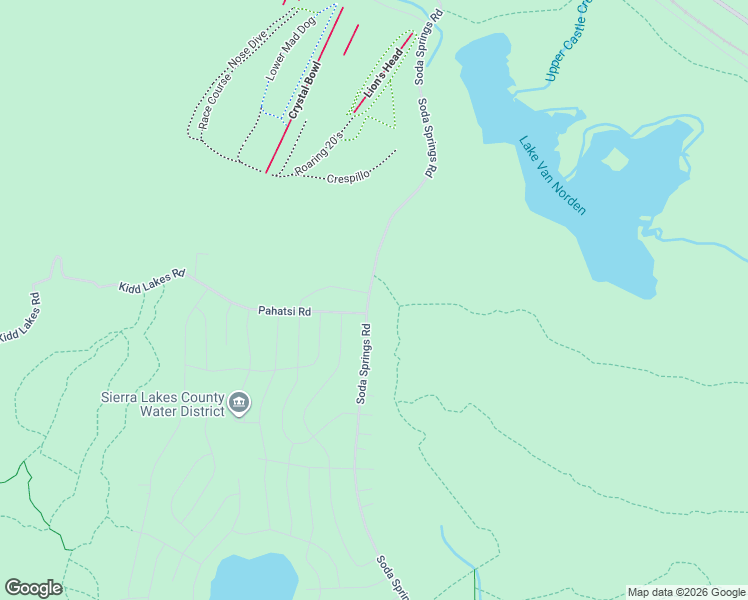 map of restaurants, bars, coffee shops, grocery stores, and more near 7794 Soda Springs Road in Truckee