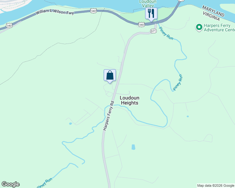 map of restaurants, bars, coffee shops, grocery stores, and more near 37127 Butts Lane in Purcellville