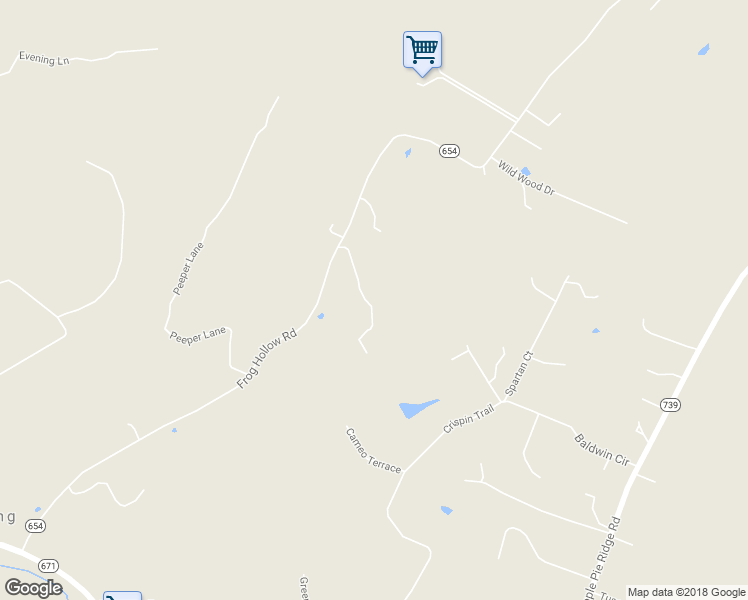 map of restaurants, bars, coffee shops, grocery stores, and more near 576 Frog Hollow Road in Winchester