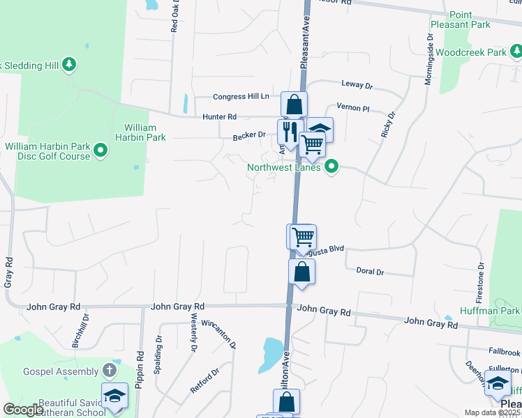 map of restaurants, bars, coffee shops, grocery stores, and more near 1625 West Augusta Boulevard in Fairfield
