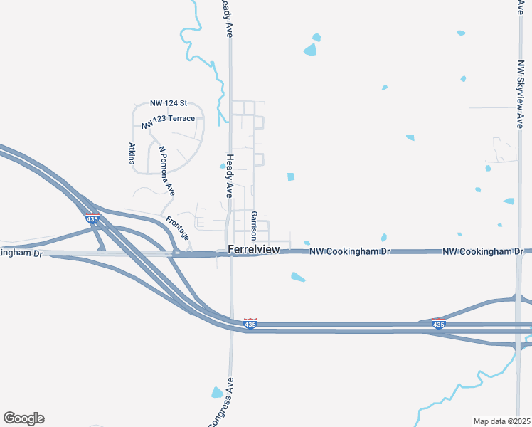 map of restaurants, bars, coffee shops, grocery stores, and more near 219 North Garrison Avenue in Ferrelview