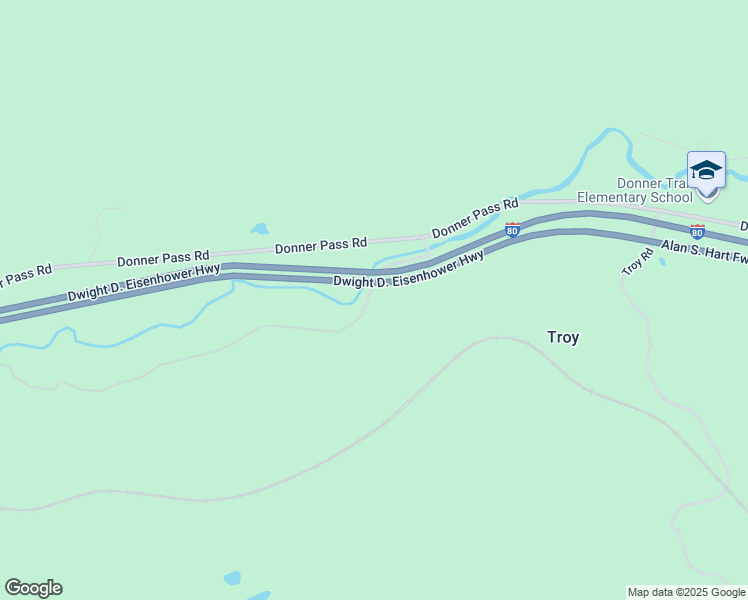 map of restaurants, bars, coffee shops, grocery stores, and more near 25 South Yuba Drive in Soda Springs