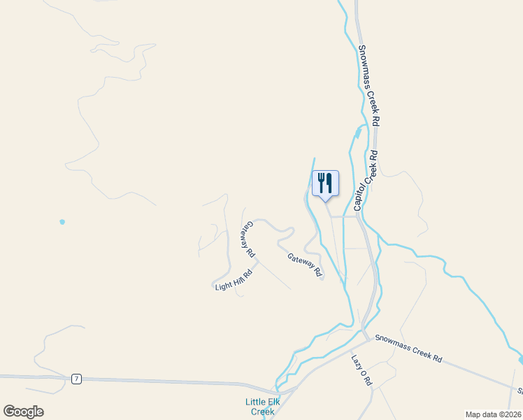 map of restaurants, bars, coffee shops, grocery stores, and more near 1325 Gateway Road in Snowmass