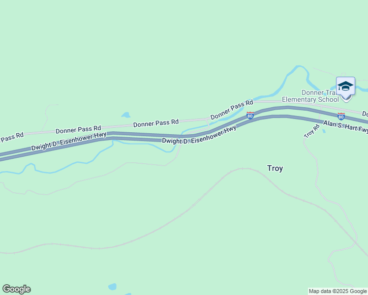 map of restaurants, bars, coffee shops, grocery stores, and more near 25 South Yuba Drive in Soda Springs