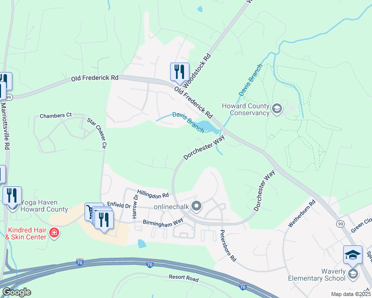 map of restaurants, bars, coffee shops, grocery stores, and more near 10783 Dorchester Way in Woodstock