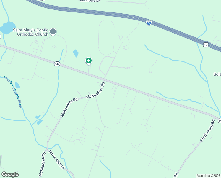 map of restaurants, bars, coffee shops, grocery stores, and more near 13881 Maryland 144 in West Friendship