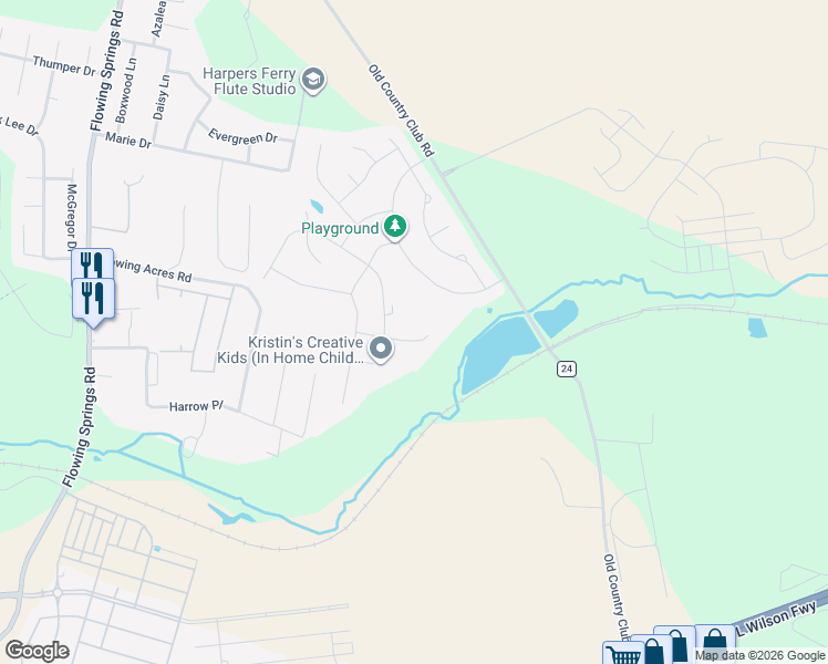 map of restaurants, bars, coffee shops, grocery stores, and more near 121 Appaloosa Way in Charles Town