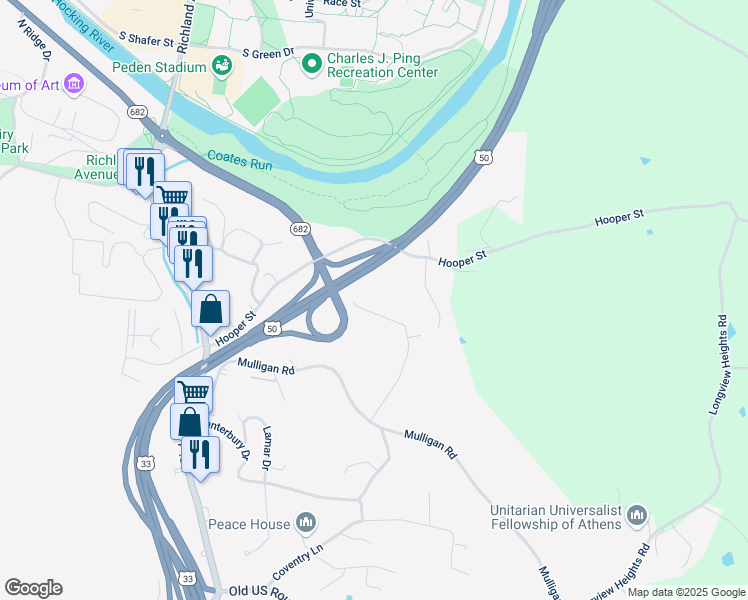 map of restaurants, bars, coffee shops, grocery stores, and more near in Athens