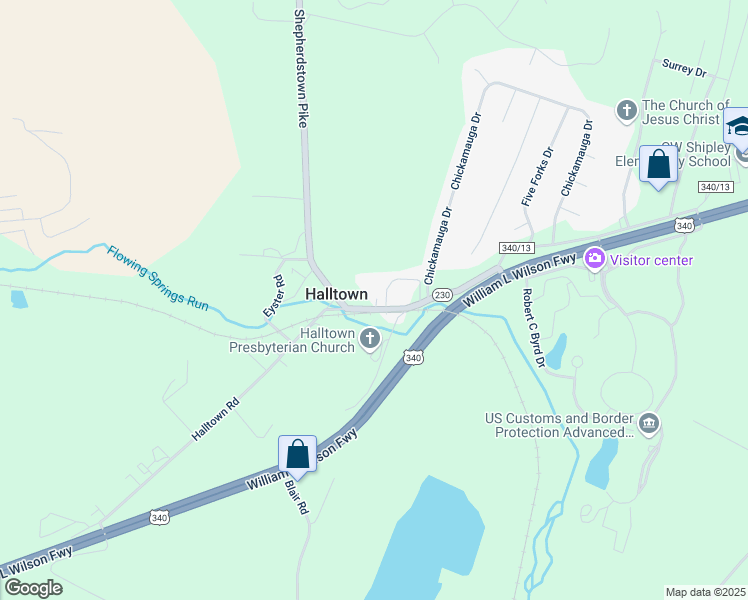 map of restaurants, bars, coffee shops, grocery stores, and more near 324 Shepherdstown Pike in Harpers Ferry