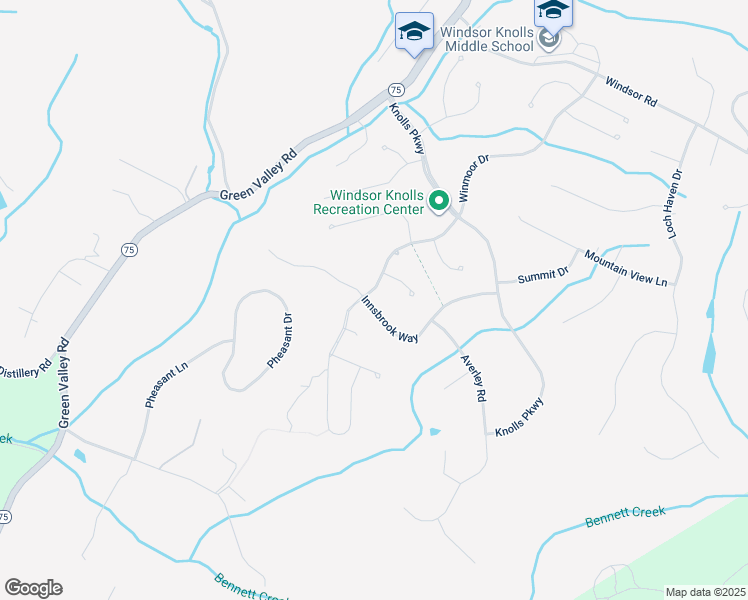 map of restaurants, bars, coffee shops, grocery stores, and more near 11134 Innsbrook Way in Ijamsville