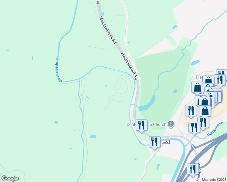 map of restaurants, bars, coffee shops, grocery stores, and more near 117 Sassafras Way in Bridgeport