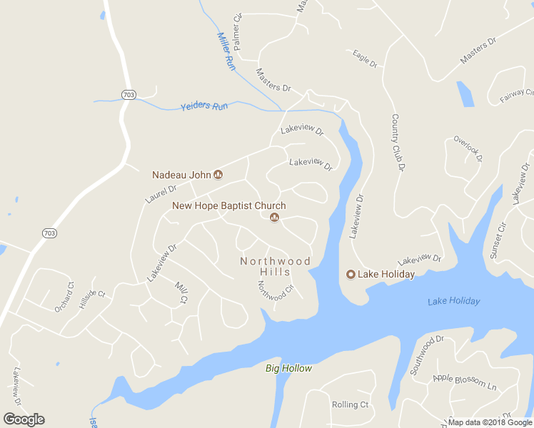 map of restaurants, bars, coffee shops, grocery stores, and more near 1409 Lakeview Drive in Cross Junction