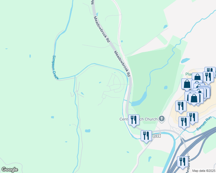 map of restaurants, bars, coffee shops, grocery stores, and more near 512 Persimmon Lane in Clarksburg