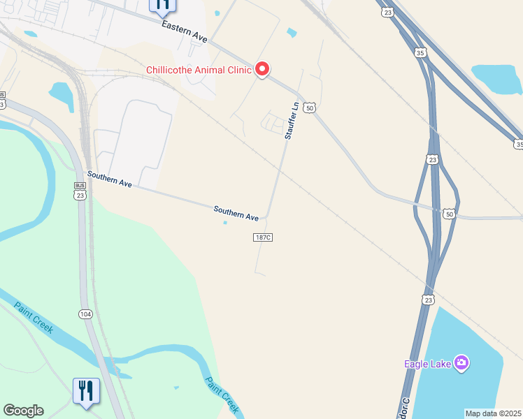 map of restaurants, bars, coffee shops, grocery stores, and more near in Chillicothe