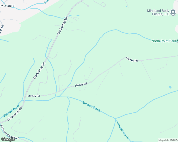 map of restaurants, bars, coffee shops, grocery stores, and more near 10901 Moxley Road in Damascus
