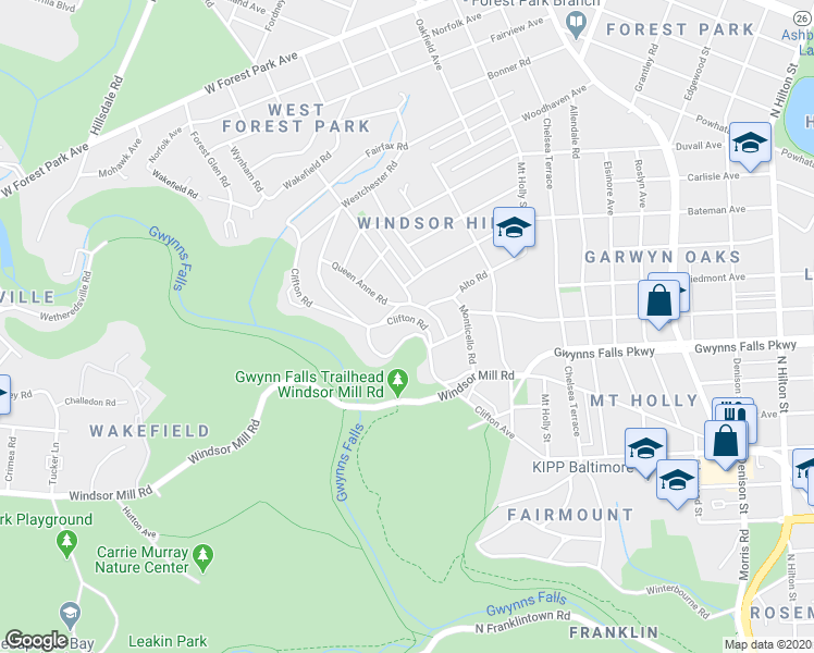 map of restaurants, bars, coffee shops, grocery stores, and more near 2507 Talbot Road in Baltimore