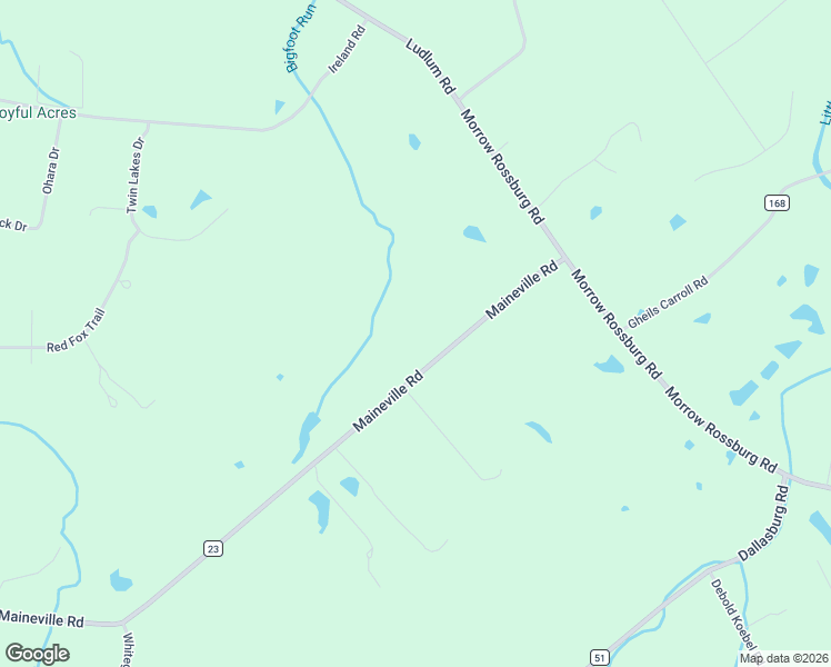 map of restaurants, bars, coffee shops, grocery stores, and more near 4054 County Road 23 in Morrow