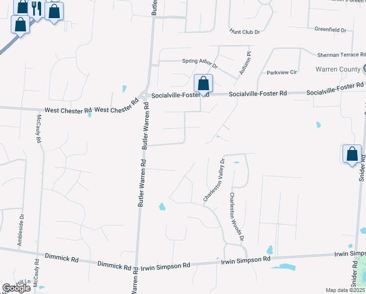 map of restaurants, bars, coffee shops, grocery stores, and more near 6851 Fallen Oaks Drive in Mason