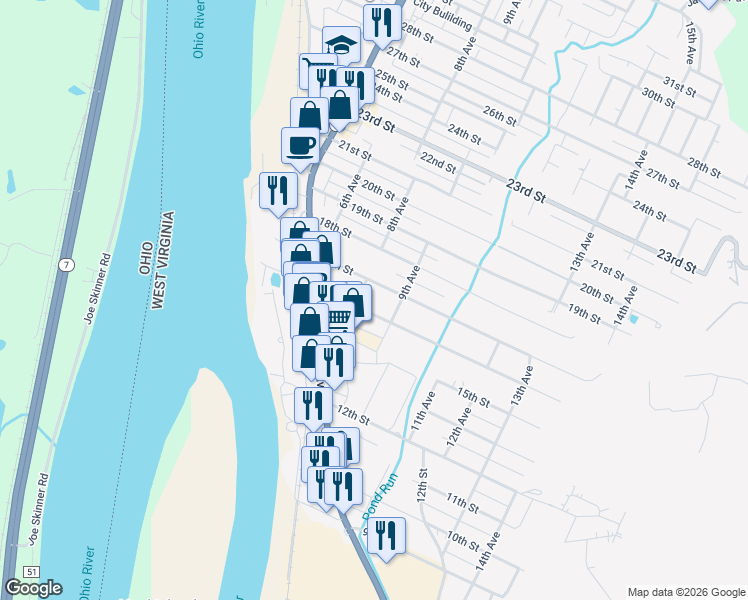 map of restaurants, bars, coffee shops, grocery stores, and more near 807 16th Street in Vienna