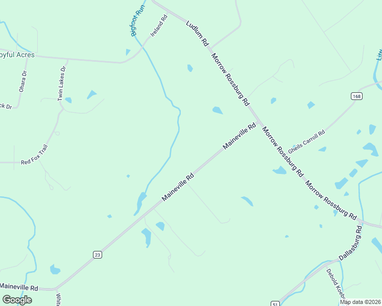 map of restaurants, bars, coffee shops, grocery stores, and more near 4054 County Road 23 in Morrow