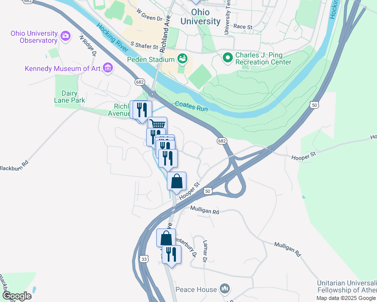 map of restaurants, bars, coffee shops, grocery stores, and more near in Athens