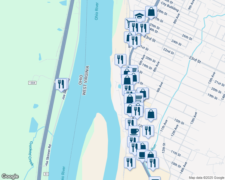 map of restaurants, bars, coffee shops, grocery stores, and more near 16 Anns Drive in Vienna