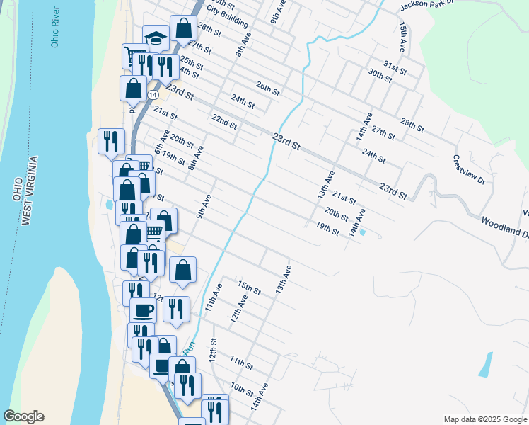 map of restaurants, bars, coffee shops, grocery stores, and more near 1010 18th Street in Vienna