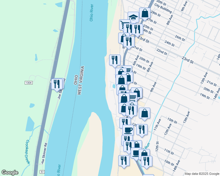 map of restaurants, bars, coffee shops, grocery stores, and more near 16 Anns Dr in Vienna