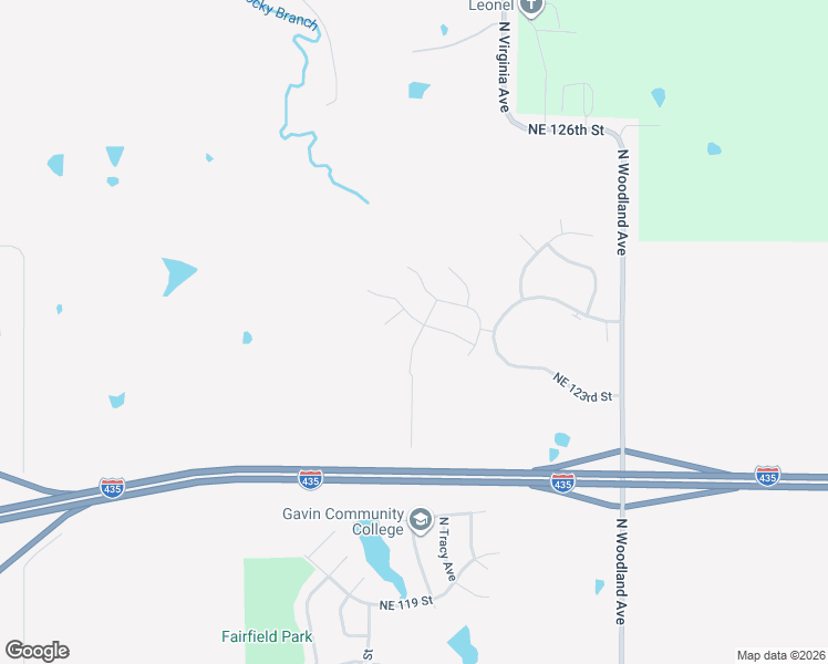 map of restaurants, bars, coffee shops, grocery stores, and more near 12100 North Woodland Avenue in Kansas City