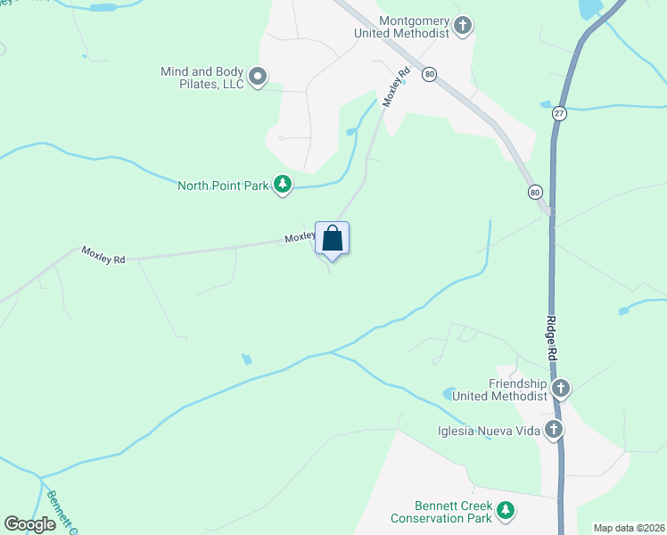 map of restaurants, bars, coffee shops, grocery stores, and more near 10120 Moxley Road in Damascus
