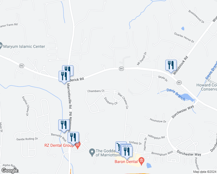 map of restaurants, bars, coffee shops, grocery stores, and more near 11068 Doxberry Circle in Woodstock