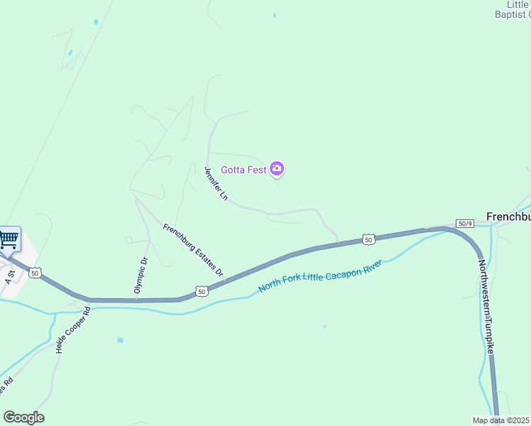 map of restaurants, bars, coffee shops, grocery stores, and more near 10 Jennifer Lane in Romney