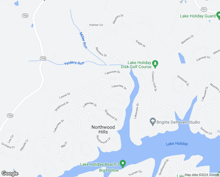 map of restaurants, bars, coffee shops, grocery stores, and more near 1261 Lakeview Drive in Cross Junction