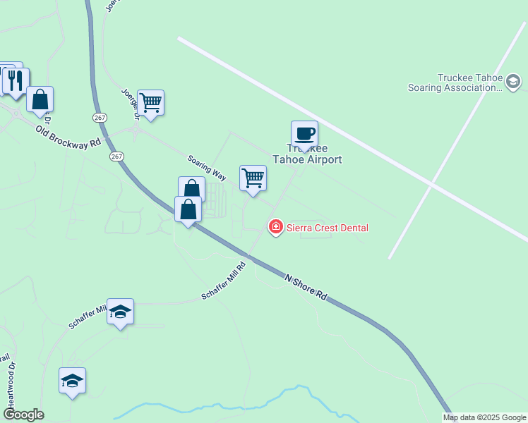 map of restaurants, bars, coffee shops, grocery stores, and more near in Truckee