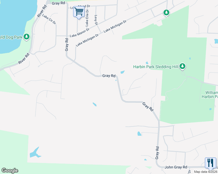 map of restaurants, bars, coffee shops, grocery stores, and more near 6077 Gray Road in Fairfield